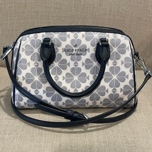 Kate Spade White and Navy Floral Satchel